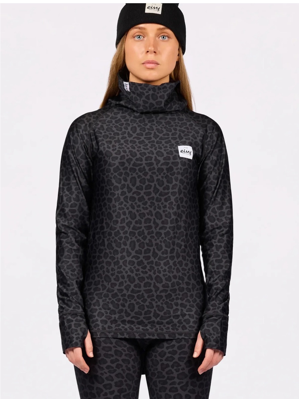 Eivy Icecold Top, Black Leopard Medium baselayer